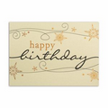 Golden Birthday Swirls Birthday Card - Black ooh la color White Envelope